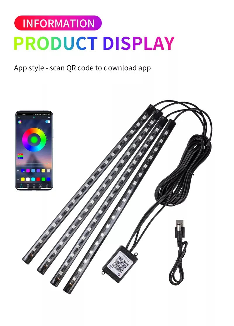 RGB Neon LED Car Interior Light Kit - MartHub