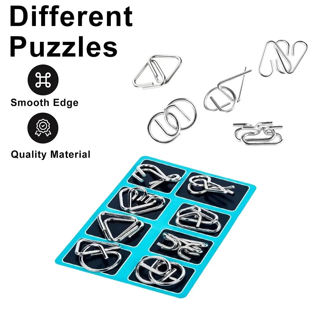 8 Pcs Montessori Series Metal Educational Toys Intelligence Interactive Game Unlock Widgets Kids Stress Relief Unique Toy - My Store