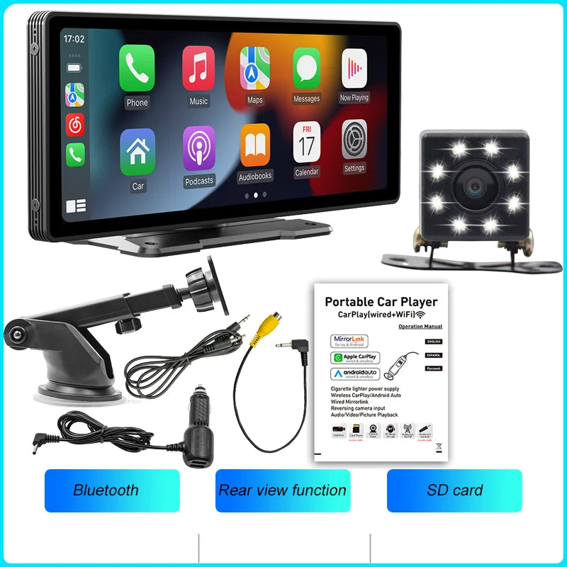 Portable 10.26" Wireless CarPlay & Reversing Camera - MartHub