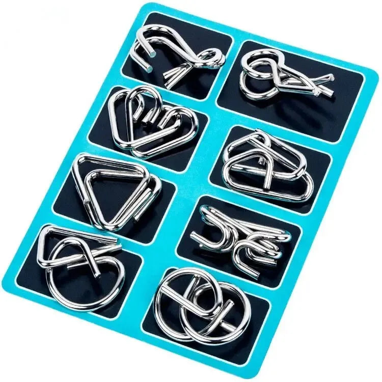 8 Pcs Montessori Series Metal Educational Toys Intelligence Interactive Game Unlock Widgets Kids Stress Relief Unique Toy - My Store