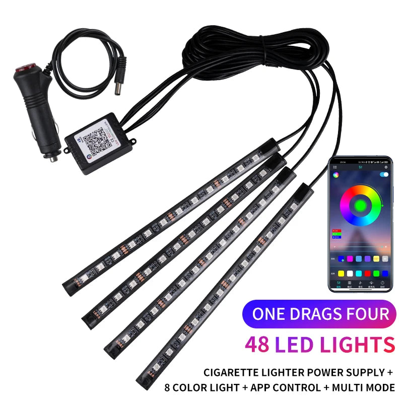 RGB Neon LED Car Interior Light Kit - MartHub