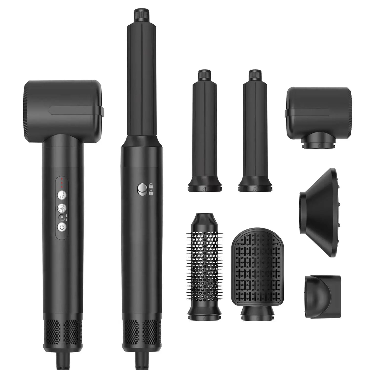 7 In 1 Hair Dryer Brush Brushless High Speed Hair Dryer with Diffuser Ionic Blow Dryer Hot Air Styling Comb Auto Hair Curler - My Store