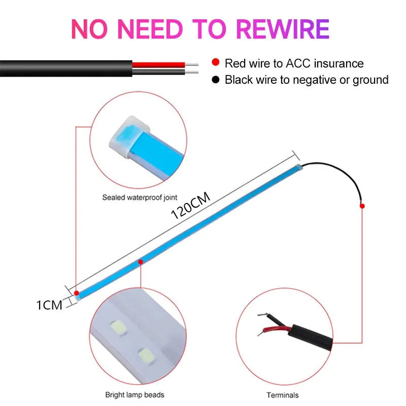 Car LED Hood Light Strip 120 CM - Stylish DRL Upgrade - MartHub