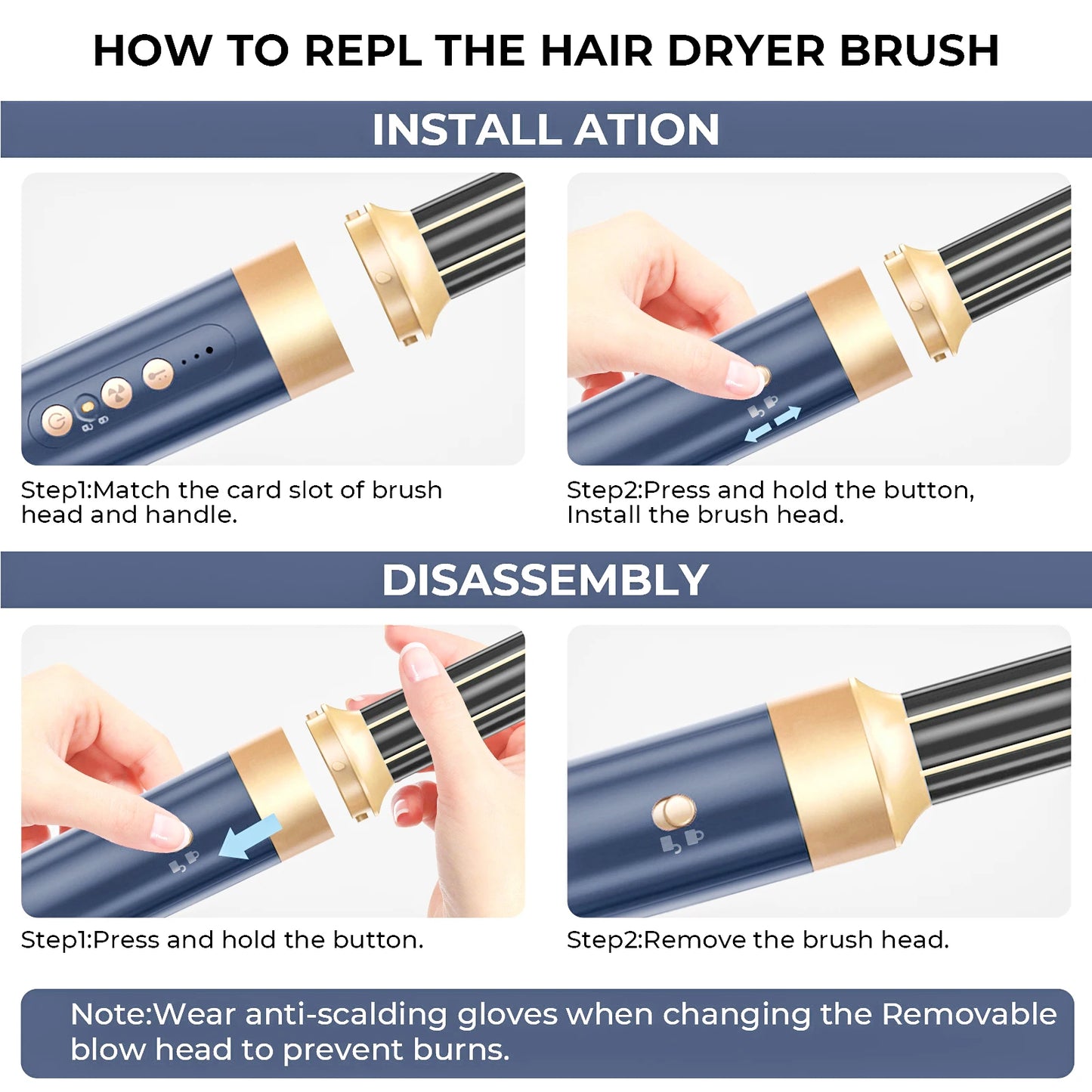 7 In 1 Hair Dryer Brush Brushless High Speed Hair Dryer with Diffuser Ionic Blow Dryer Hot Air Styling Comb Auto Hair Curler - My Store