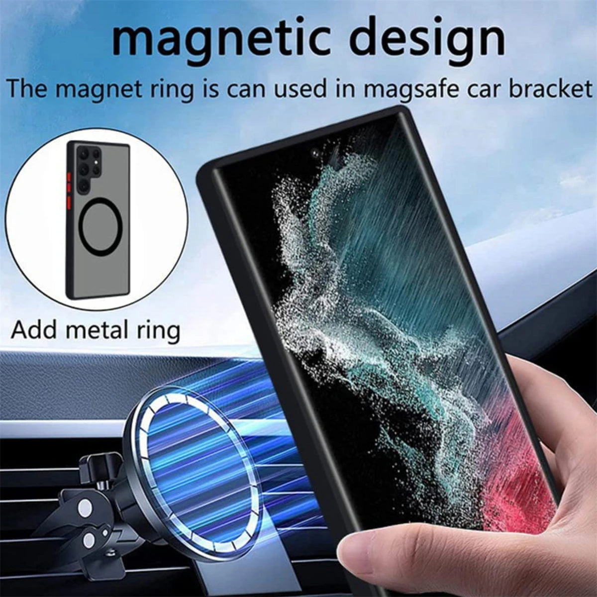 Shockproof Phone Case Magnetic Suction Dropproof Cover Support Wireless Charging For Samsung Galaxy S23 S22 S21 Ultra PLUS S21FE - My Store