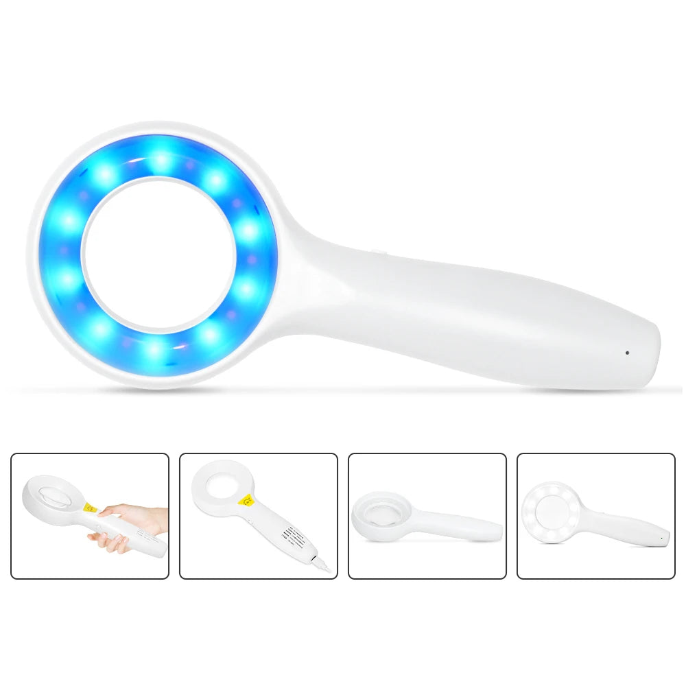 IBOOLO Dermatology Wood's Lamp DE-315 Wireless Rechargeable 365nm and 405nm UV Ultra Violet Woods Lamp - My Store