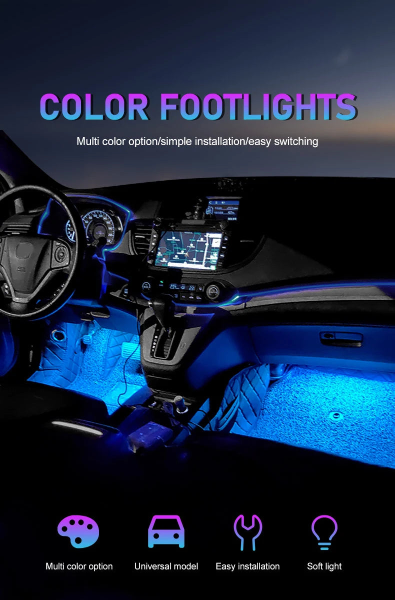 USB Neon 18 LED Car Interior Light Kit - MartHub