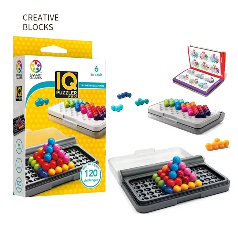 120 Challenges IQ 3D Puzzle Board Game Classic Pyramid Plate Pearl Logical Mind For Children Pyramid Beads Montessori Toys Gifts - My Store