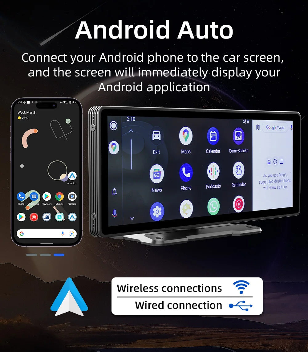 Portable 10.26" Wireless CarPlay & Reversing Camera - MartHub