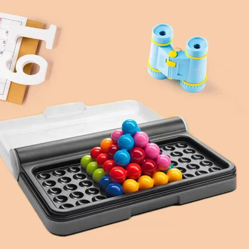 120 Challenges IQ 3D Puzzle Board Game Classic Pyramid Plate Pearl Logical Mind For Children Pyramid Beads Montessori Toys Gifts - My Store