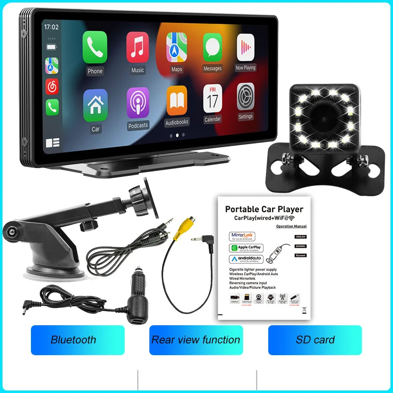 Portable 10.26" Wireless CarPlay & Reversing Camera - MartHub