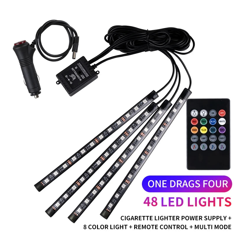 RGB Neon LED Car Interior Light Kit - MartHub