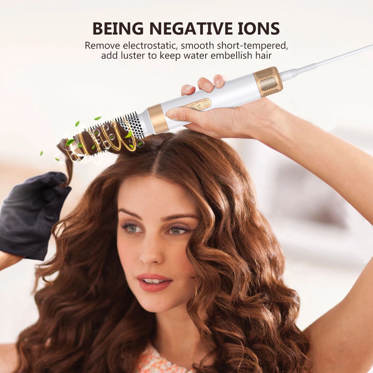 7 In 1 Hair Dryer Brush Brushless High Speed Hair Dryer with Diffuser Ionic Blow Dryer Hot Air Styling Comb Auto Hair Curler - My Store