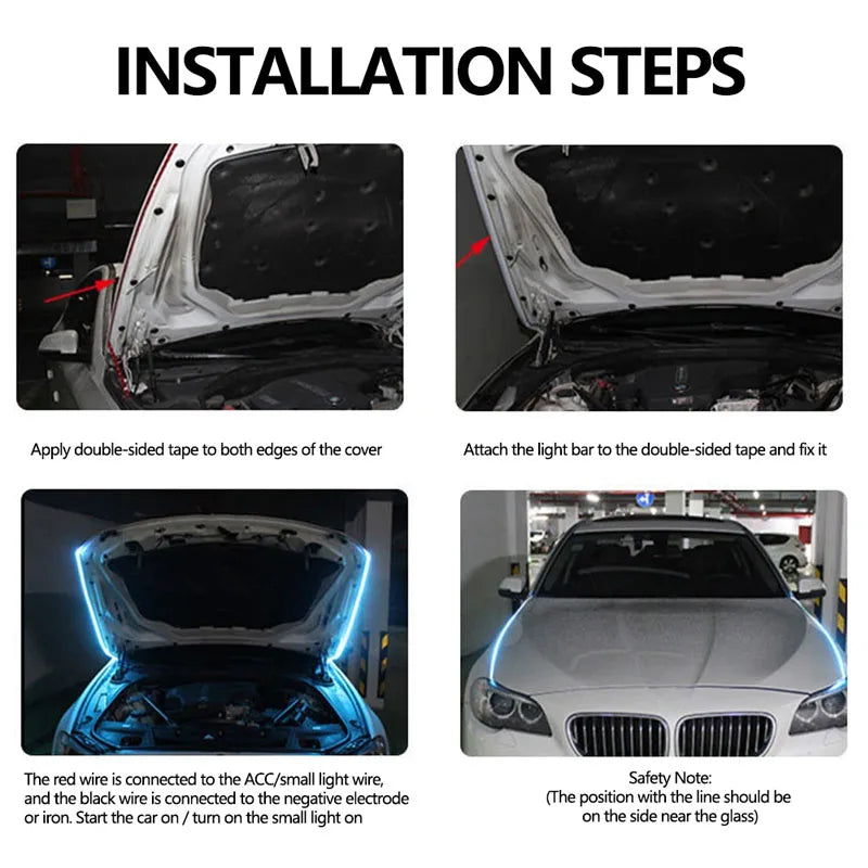 Car LED Hood Light Strip 120 CM - Stylish DRL Upgrade - MartHub