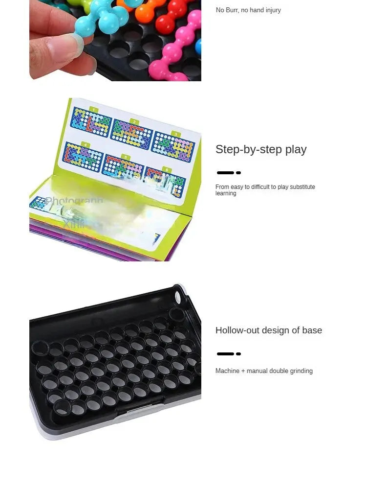 120 Challenges IQ 3D Puzzle Board Game Classic Pyramid Plate Pearl Logical Mind For Children Pyramid Beads Montessori Toys Gifts - My Store
