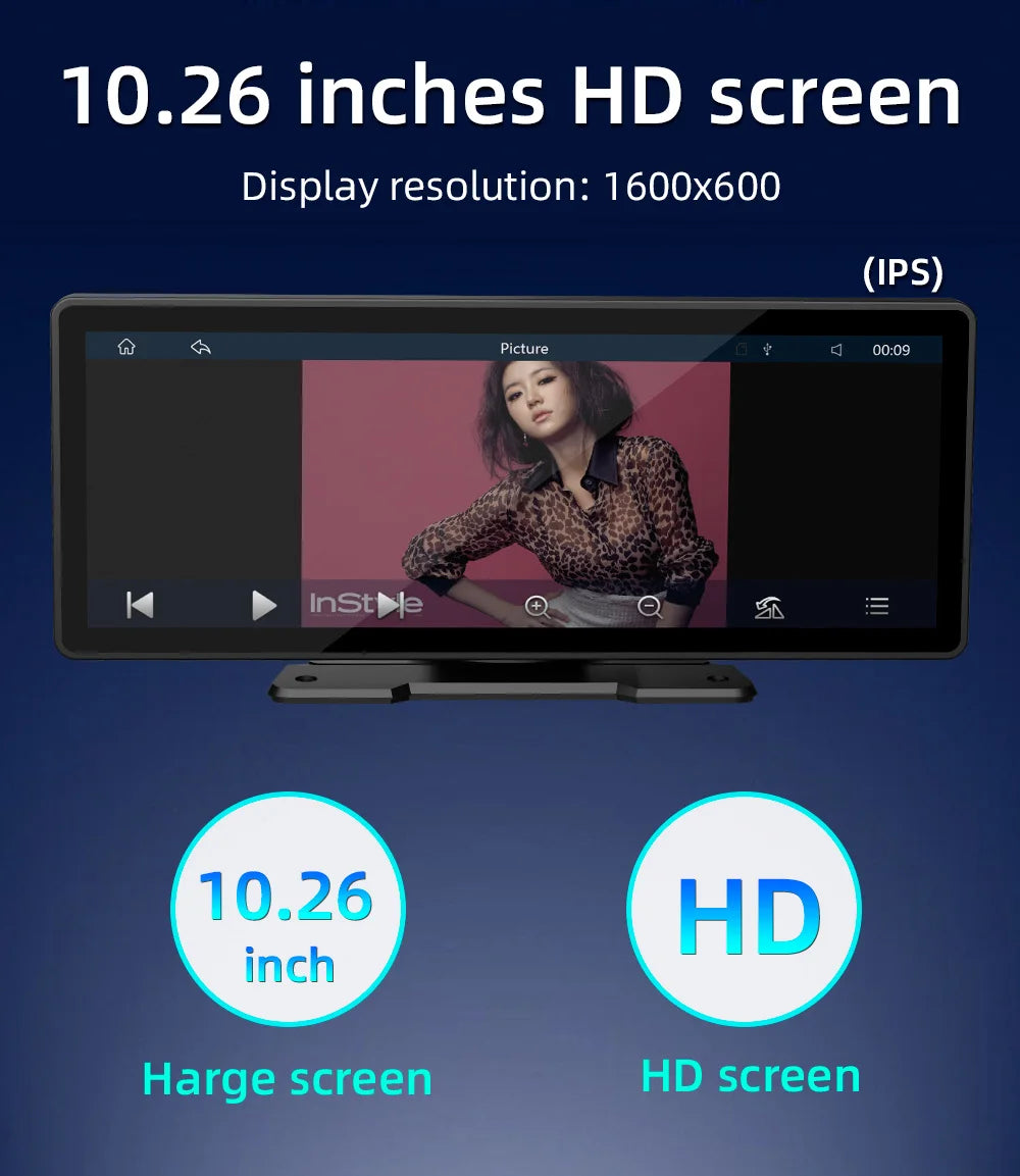 Portable 10.26" Wireless CarPlay & Reversing Camera - MartHub