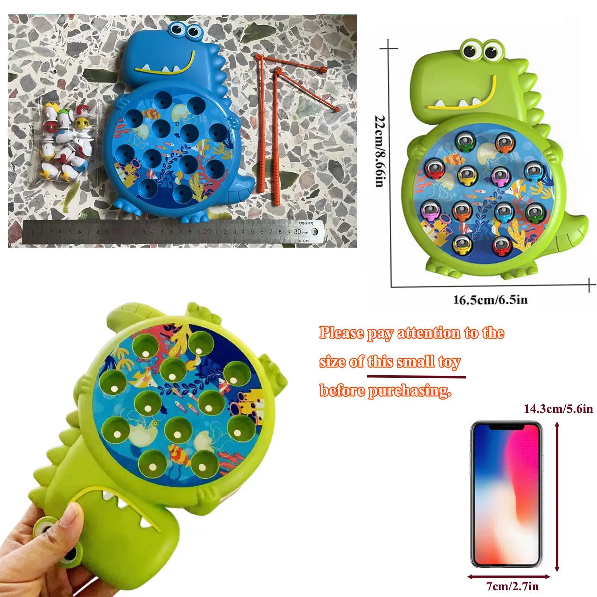Dinosaur Simple Magnetic Fishing Toys Play Rod Game Toys for Children Baby Montessori with Rod Kids Educational Rotating Gift - My Store