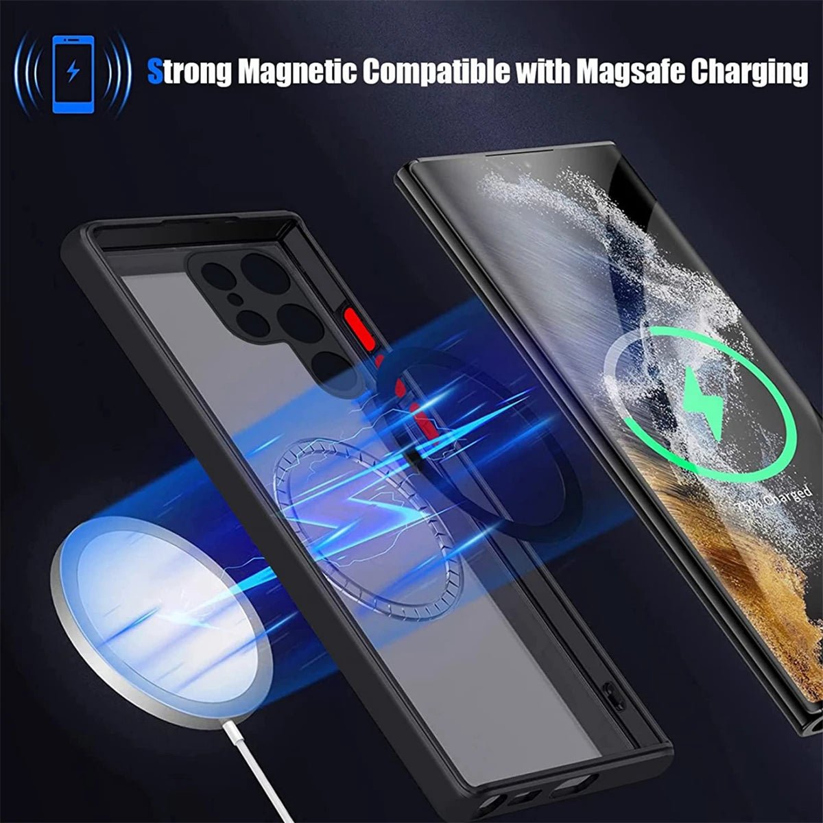 Shockproof Phone Case Magnetic Suction Dropproof Cover Support Wireless Charging For Samsung Galaxy S23 S22 S21 Ultra PLUS S21FE - My Store