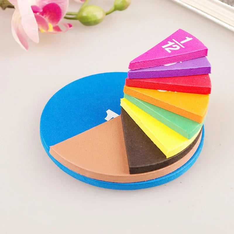 51Pcs Fractions Math Teaching Tool EVA Round Shape Instrument Kids Montessori Early Educational Math Development STEM Toy Gifts - My Store