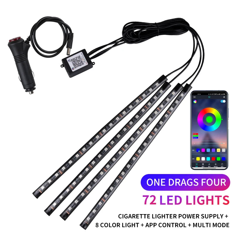 RGB Neon LED Car Interior Light Kit - MartHub