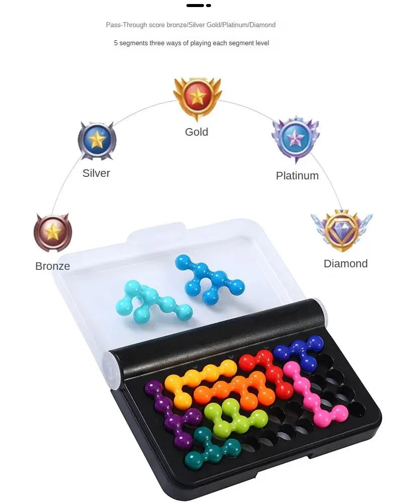 120 Challenges IQ 3D Puzzle Board Game Classic Pyramid Plate Pearl Logical Mind For Children Pyramid Beads Montessori Toys Gifts - My Store
