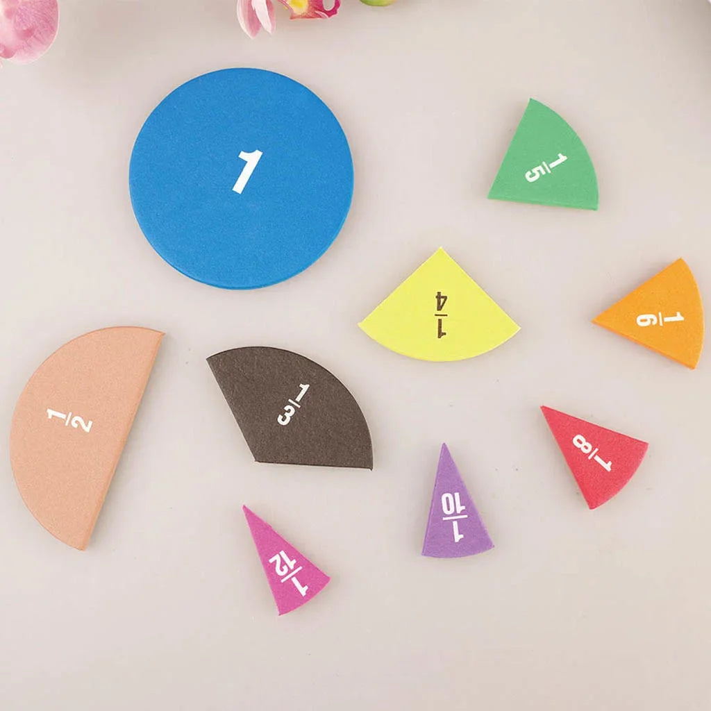 51Pcs Fractions Math Teaching Tool EVA Round Shape Instrument Kids Montessori Early Educational Math Development STEM Toy Gifts - My Store