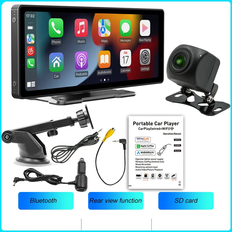 Portable 10.26" Wireless CarPlay & Reversing Camera - MartHub