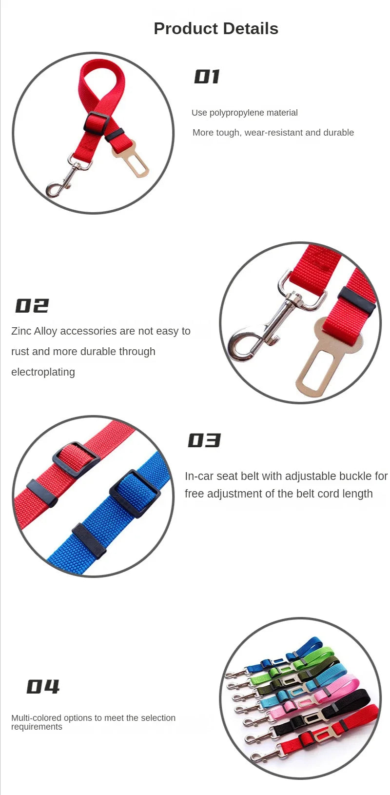 Adjustable Harness and Leash Cat Dog Car Seat Belt Pet Seat Vehicle Dog Harness Lead Clip TractionCar Travel Supplies for Dogs - My Store
