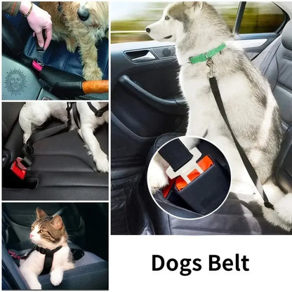 Adjustable Harness and Leash Cat Dog Car Seat Belt Pet Seat Vehicle Dog Harness Lead Clip  TractionCar Travel Supplies for Dogs - My Store