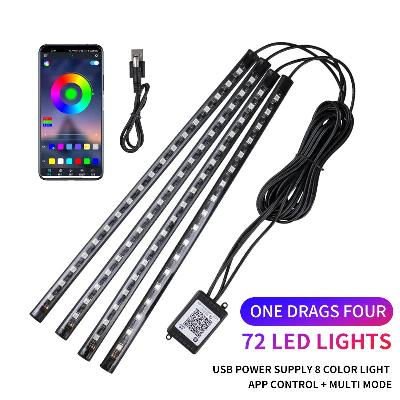 RGB Neon LED Car Interior Light Kit - MartHub