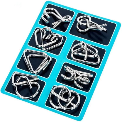 8 Pcs Montessori Series Metal Educational Toys Intelligence Interactive Game Unlock Widgets Kids Stress Relief Unique Toy - My Store