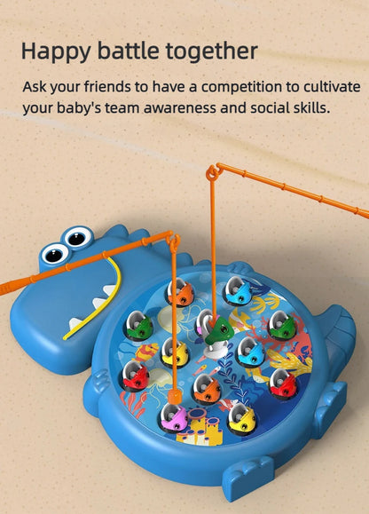 Dinosaur Simple Magnetic Fishing Toys Play Rod Game Toys for Children Baby Montessori with Rod Kids Educational Rotating Gift - My Store