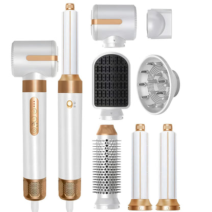 7 In 1 Hair Dryer Brush Brushless High Speed Hair Dryer with Diffuser Ionic Blow Dryer Hot Air Styling Comb Auto Hair Curler - My Store
