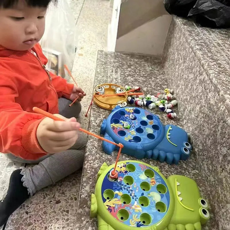 Dinosaur Simple Magnetic Fishing Toys Play Rod Game Toys for Children Baby Montessori with Rod Kids Educational Rotating Gift - My Store