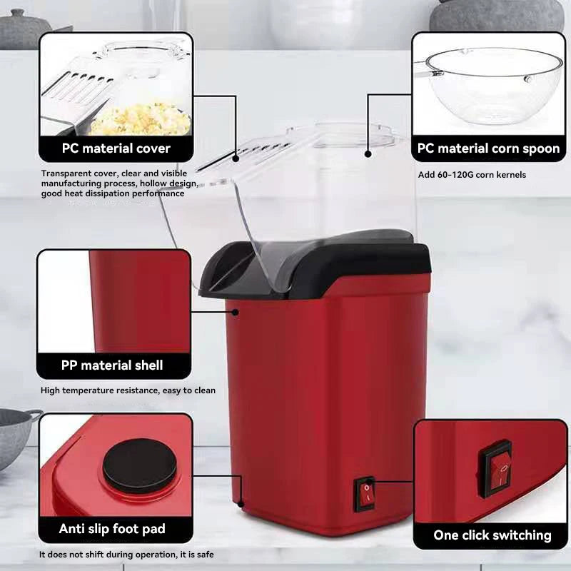 Xiaomi Popcorn Machine High Popping Rate Fully Automatic Popcorn Maker Electric Air Popper Mini Popcorn Machine for Home Kitchen - My Store