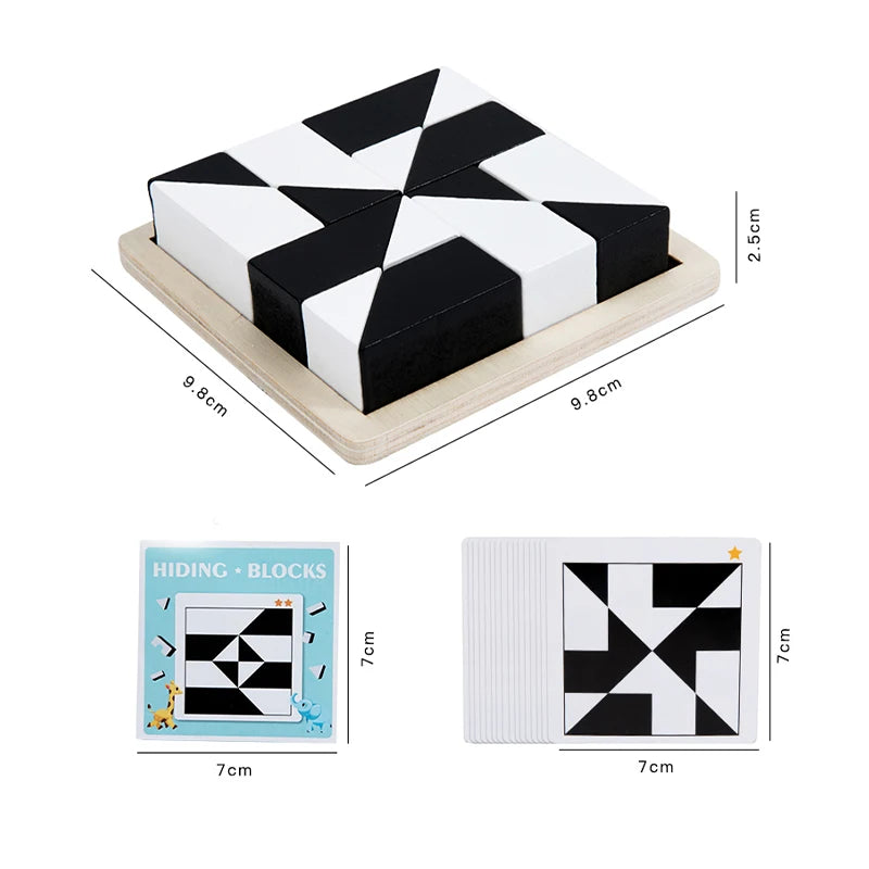 Wooden 3D Jigsaw Puzzle Montessori Geometric Shape Puzzles Building Blocks Kids Educational Logical Thinking Training Kids Gift - My Store