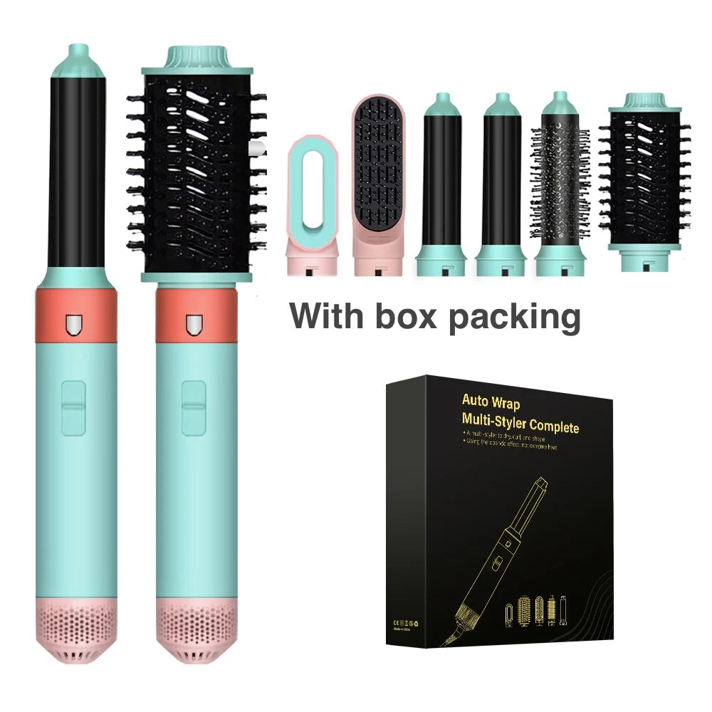 6 in 1 Hair Styler With Electric Curling Iron Hair Curler Dryers Curling Rollers Hair Curler With Dryer And Straightening Brush - My Store
