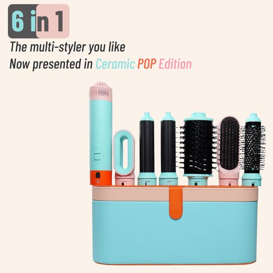 6 in 1 Hair Styler With Electric Curling Iron Hair Curler Dryers Curling Rollers Hair Curler With Dryer And Straightening Brush - My Store
