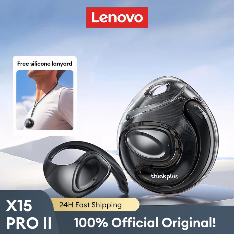 Choice New Lenovo X15 PRO Ⅱ OWS Bluetooth 5.4 Earphones Ear Hook Design Sport Earbuds HD HiFi Surround Sound Headphone - My Store