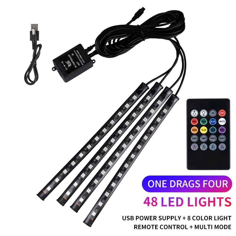 RGB Neon LED Car Interior Light Kit - MartHub