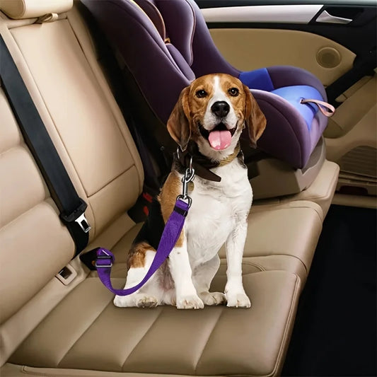 Adjustable Harness and Leash Cat Dog Car Seat Belt Pet Seat Vehicle Dog Harness Lead Clip  TractionCar Travel Supplies for Dogs - My Store