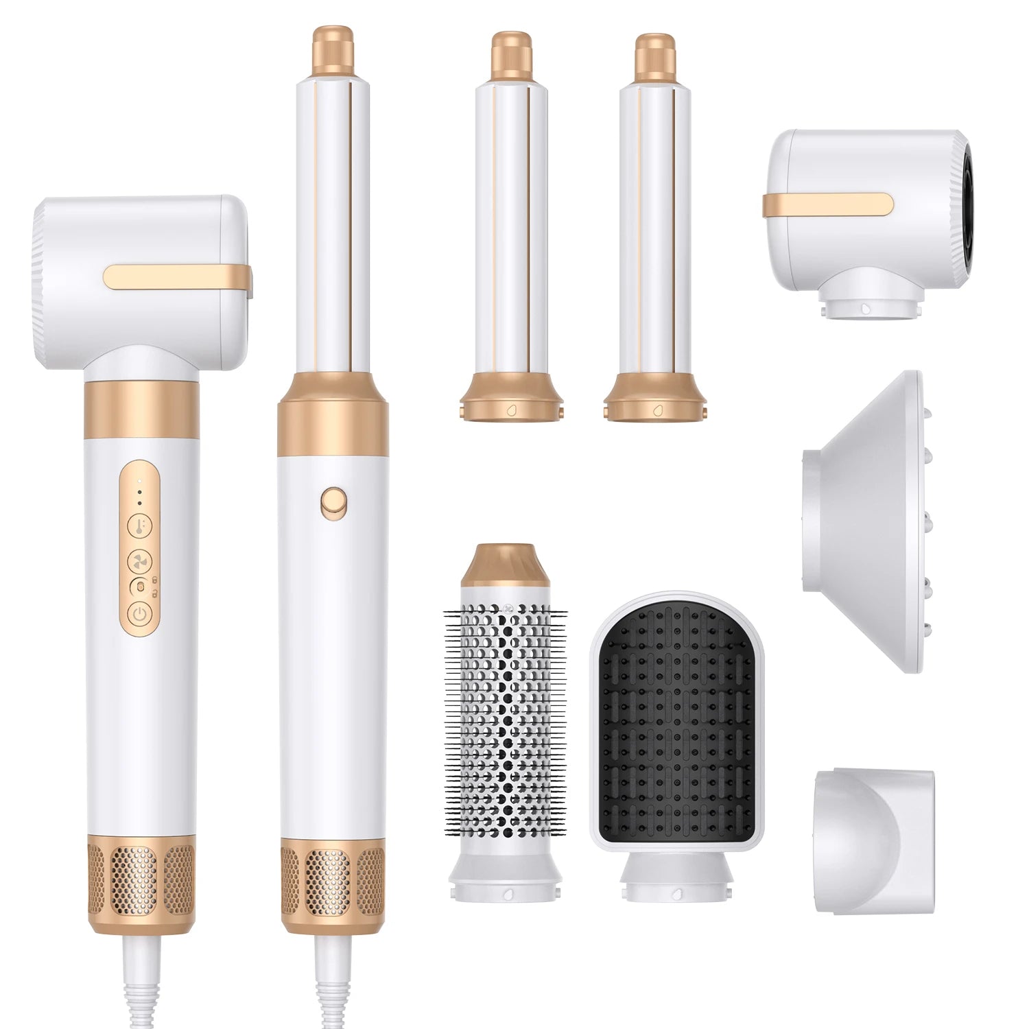 7 In 1 Hair Dryer Brush Brushless High Speed Hair Dryer with Diffuser Ionic Blow Dryer Hot Air Styling Comb Auto Hair Curler - My Store