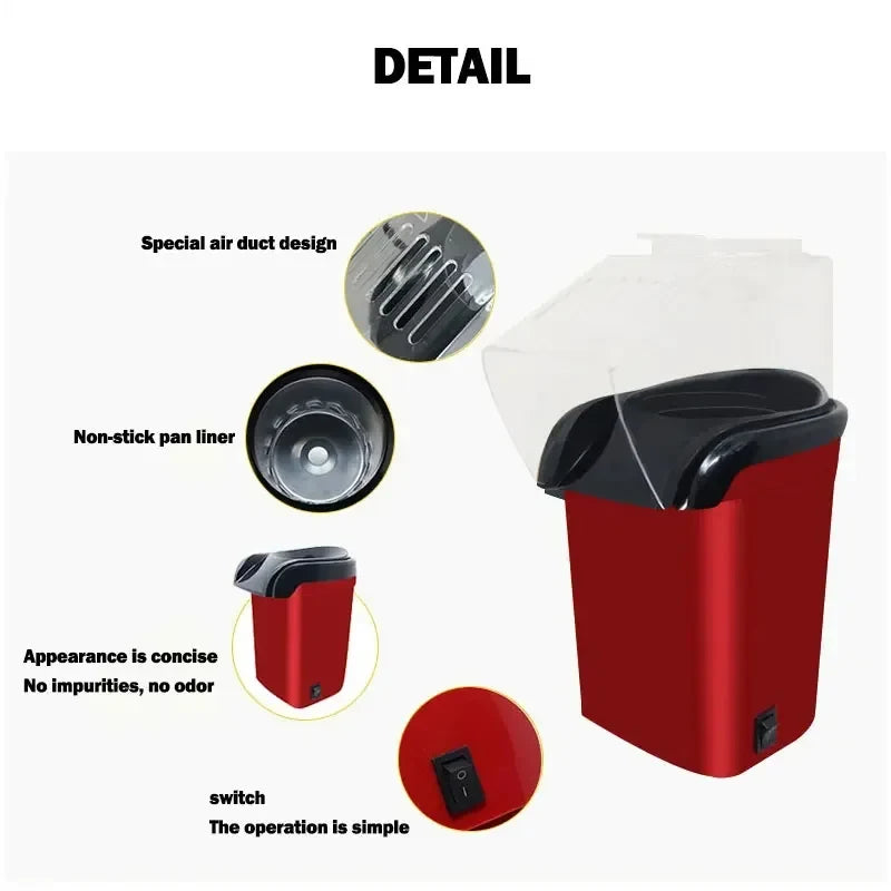 Xiaomi Popcorn Machine High Popping Rate Fully Automatic Popcorn Maker Electric Air Popper Mini Popcorn Machine for Home Kitchen - My Store