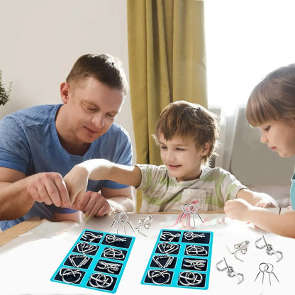 8 Pcs Montessori Series Metal Educational Toys Intelligence Interactive Game Unlock Widgets Kids Stress Relief Unique Toy - My Store
