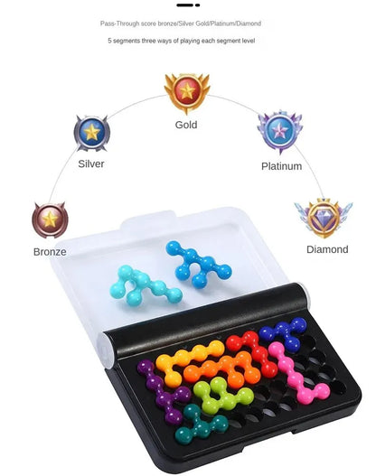 120 Challenges IQ 3D Puzzle Board Game Classic Pyramid Plate Pearl Logical Mind For Children Pyramid Beads Montessori Toys Gifts - My Store