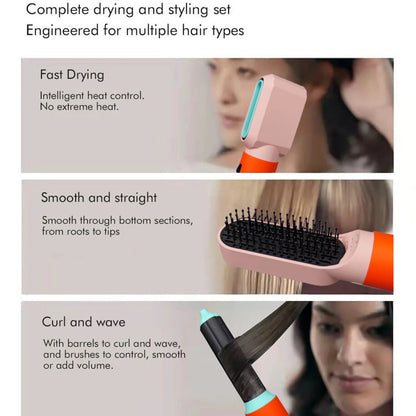 6 in 1 Hair Styler With Electric Curling Iron Hair Curler Dryers Curling Rollers Hair Curler With Dryer And Straightening Brush - My Store