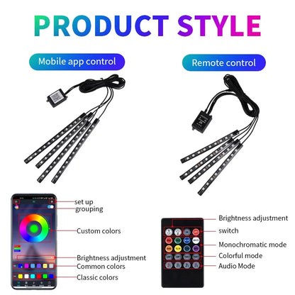 RGB Neon LED Car Interior Light Kit - MartHub