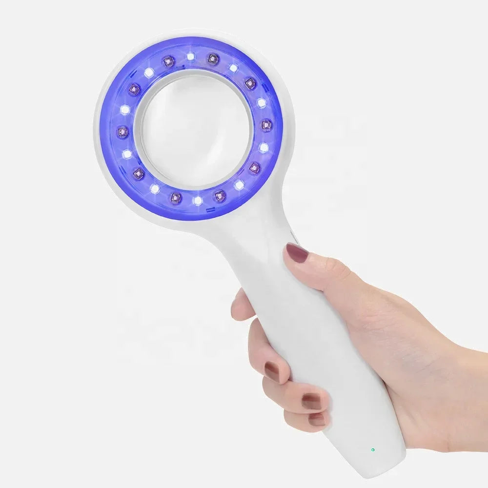 IBOOLO Dermatology Wood's Lamp DE-315 Wireless Rechargeable 365nm and 405nm UV Ultra Violet Woods Lamp - My Store
