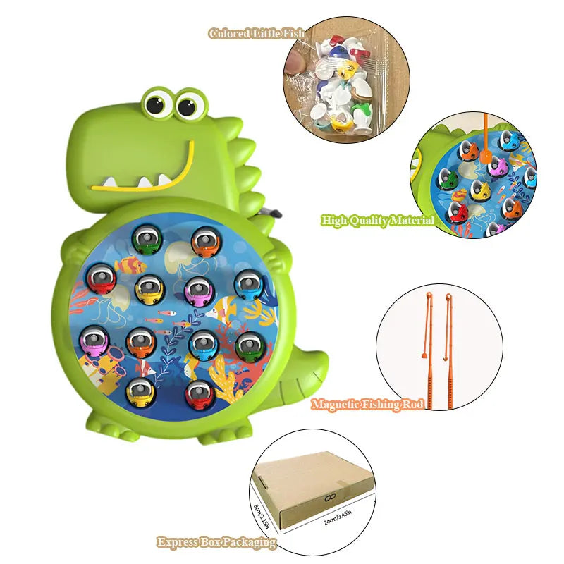 Dinosaur Simple Magnetic Fishing Toys Play Rod Game Toys for Children Baby Montessori with Rod Kids Educational Rotating Gift - My Store