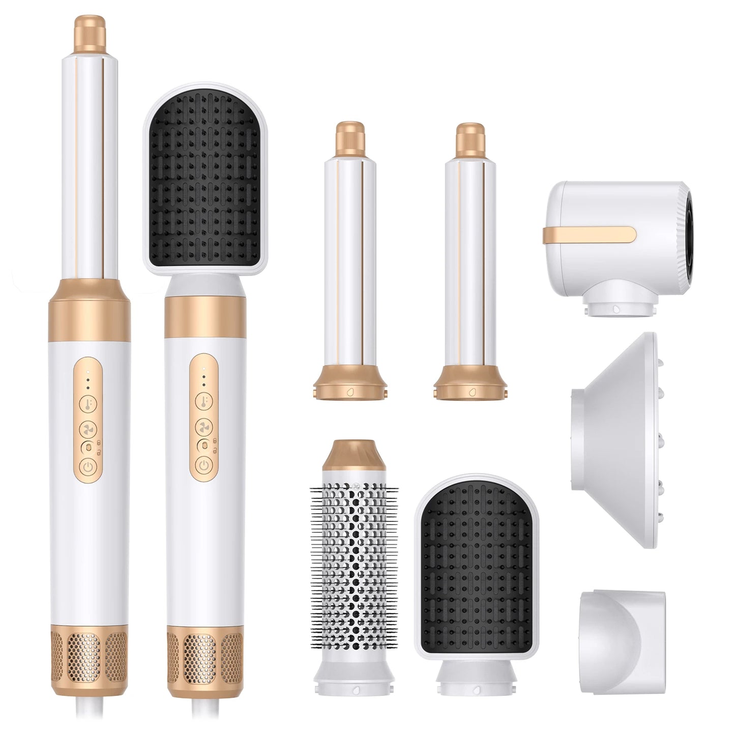 7 In 1 Hair Dryer Brush Brushless High Speed Hair Dryer with Diffuser Ionic Blow Dryer Hot Air Styling Comb Auto Hair Curler - My Store